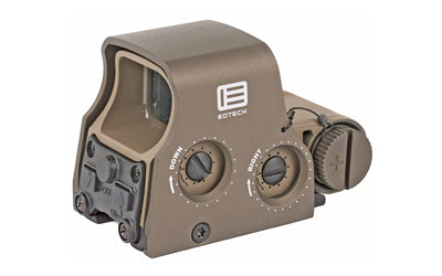 EOTECH, Tactical, Holographic, Non-Night Vision Compatible Sight, Red 68 MOA Ring with (2)-1 MOA Dots, Matte Finish, Tan, Rear Buttons, Includes CR123 Battery